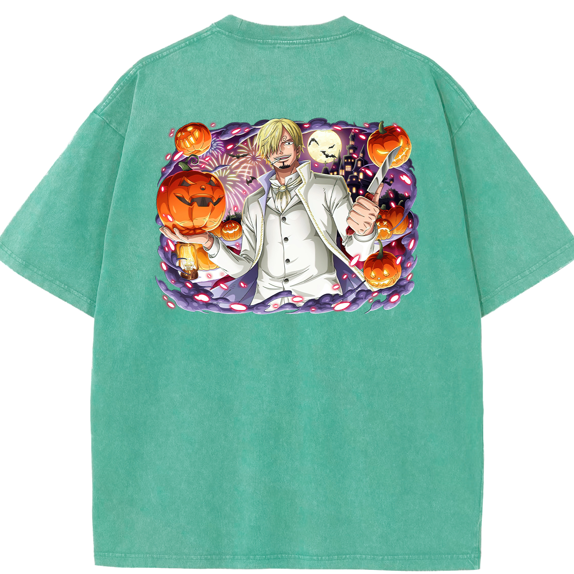 ワンピース サンジ ONE PIECE Sanji 綿100% ヴィンテージ風 半袖Tシャツ（背面プリント）
